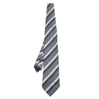 HUGO BOSS Boss By Hugo Boss Grey Striped Silk Jacquard Tie