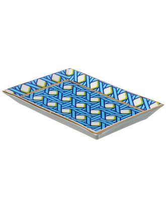 Jonathan Adler Basketweave Rectangle Tray