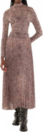 Farm Rio Womens Baby Leopard Pleated Maxi Skirt In Pink