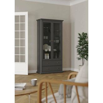 Dmora Vitrina Gaetane, Aparador De Exposici&oacute;n, Vitrina Multiusos, Aparador De Sal&oacute;n, 96x42 H201 Cm, Gris - Dmora