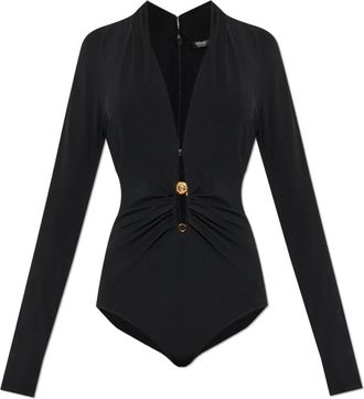 Versace Body met decoratieve veiligheidsspeld - Dames - Bodies - Zwart - M - Tops