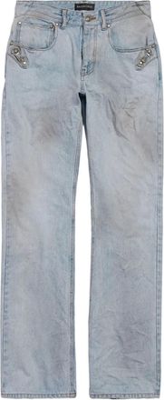 Balenciaga distressed straight-leg jeans - women - Cotton - 25 - Blue