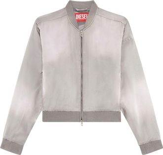 Diesel G-Khlow-N1 logo-embroidered jacket - women - Lyocell/Viscose - 38 - Grey