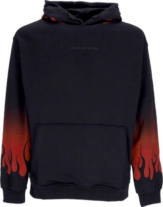 Vision Of Super Flames Hoodie Zwart/Rood - Heren - Hoodies - Zwart - L - Katoen - Hoodies & sweatvesten