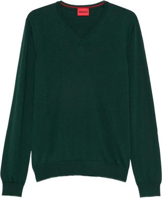 BOSS V-neck wool sweater - men - Virgin Wool - M - Green