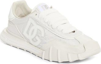 Dolce & Gabbana Leather & Textile Athletic Sneaker in Grigio Chiaro at Nordstrom, Size 41