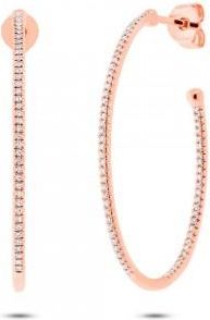 Allurez 0.35ct 14k Rose Gold Diamond Oval Hoop Earrings