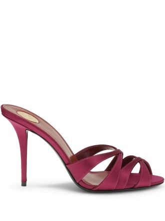 Saint Laurent 95mm Chandelle open-toe strap sandals - women - Satin/Calf Leather/Calf Leather - 36.5 - Pink