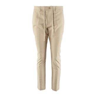 HUGO BOSS Broeken, Heren, Beige, S, Leer, Commuter Slim Chinos