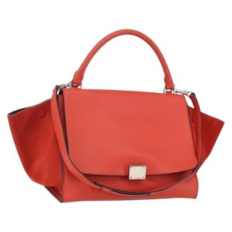 Celine Trapeze Bag Leather Red Leather Handbag (Pre-Owned)