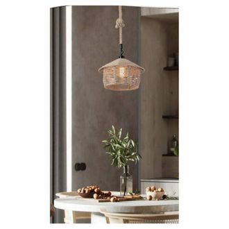 Trade Shop Trade Shop Traesio - Trade Shop - Lampadario In Corda Canapa Stile Vintage Retro Lampada Country Attacco E27 A54