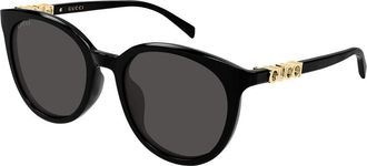 Gucci GG2209SK Asian Fit 001 Womens Sunglasses Black Size 55 - Free RX Lenses - Free RX Lenses