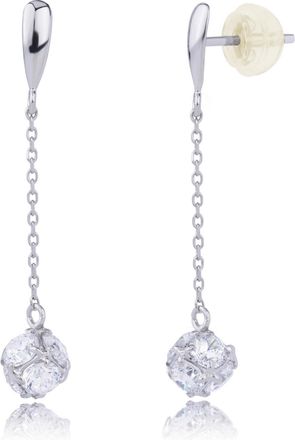 MAX + STONE 10k Yellow or White Gold Small Gold Cubic Zirconia Drop Dangle Earrings