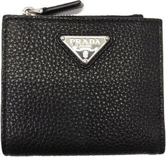 Prada Black Leather Wallet (Bi-Fold) (Pre-Owned)