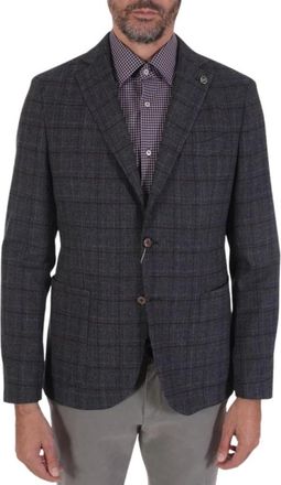 Michael Kors Paulo Oliveira Check Jacket - Heren - Blazers - Blauw - L - Leer - Jassen