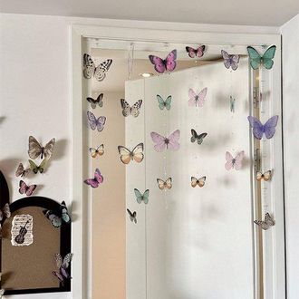 OEM Kit De Manualidades Para Decorar Cortinas De Puerta Con Mariposas, Decoraci&oacute;n Colgante De Mariposas Coloridas Con 6 Metros De Hilo Pescar Cuentas