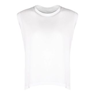 Dondup Sleeveless Tops, female, White, Size: XS Sleeveless Cotton T-Shirt