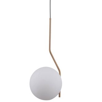 Netlighting Modern Hanging Pendant Honey Brass 1 Light with White Shade E27 in Metallic Gold