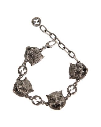 Gucci Silver Feline Interlocking G Bracelet