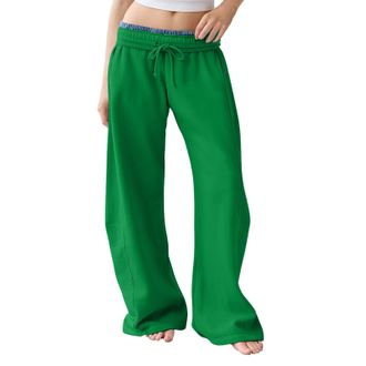 Generic Womens Tracksuit Bottoms Wide Leg Joggers Straight Leg Sweatpants Solid Color Casual Jogging Pants Sports Trousers for Yoga Baggy Fitness Gym Lounge W