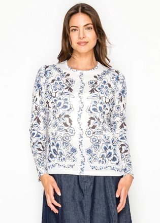 YAL New York Blue Floral Long-Sleeve Tee
