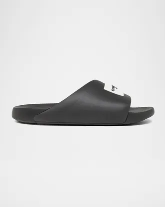 Givenchy Men & apos;s Label Slide Flat Rubber Sandals