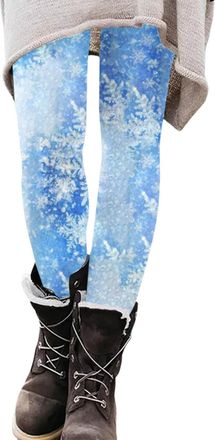 Generic Womens Christmas Novelty Print Legging Yoga Leggings Christmas Legging Snowflake Santa Reindeer Stretch Funny Yoga Pants Xmas Costume Ladies Winter Th