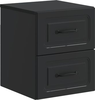 vidaXL Mesita De Noche De Pared Con Caj&oacute;n Negro 34,5 X 33 X 40 Cm Vidaxl
