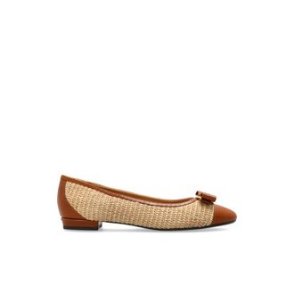 Ferragamo Ballerinas, female, Beige, Size: 10 1/2 US Varina 2.0 Raffia Ballerina