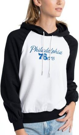 Lusso Womens Lusso White Philadelphia 76ers Marlowe Tri-Blend Raglan Pullover Hoodie at Nordstrom, Size Xx-Large