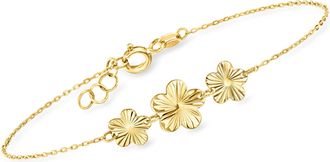 Canaria Canaria Italian 10kt Yellow Gold Flower Trio Bracelet