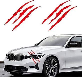 OEM Juego De 2 Pegatinas Impermeables Rojas Con Forma De Garra De Monstruo Para Coches, Camiones Y Motocicletas
