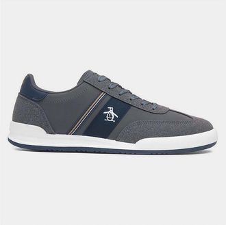 Original Penguin Mens Penguin Stripe Flat Heel Trainers - Grey - Size: 10 45