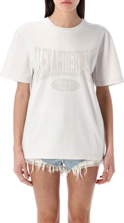 Alexander Wang White Distressed Logo T-shirt