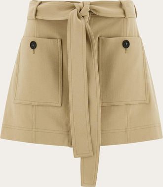 Ferragamo Donna Mini gonna con tasche applicate Beige