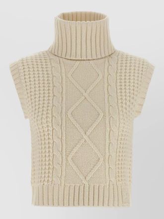 Perfect Moment crystal cable knit turtleneck sleeveless vest