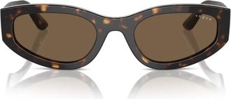 Vogue Eyewear Onregelmatige geometrische zonnebril met donkerbruine lenzen - Dames - Zonnebrillen - Bruin - 54 MM - Accessoires