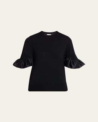 Comme Des Gar&ccedil;ons Ruffled-Cuff Wool Sweater