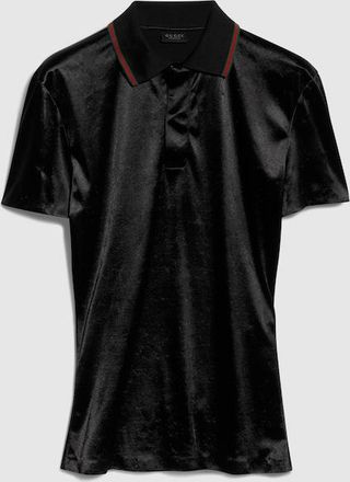 Gucci Stretch Satin Jersey Polo Shirt, Size XXL, Black, Ready-to-wear