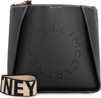 Stella McCartney Womens Stella Logo Shoulder Bag Black Polyurethane