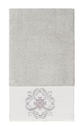 Linum Home Textiles Alyssa Embellished Bath Towel - Light Gray at Nordstrom Rack