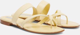 Manolo Blahnik Susaflat leather thong sandals