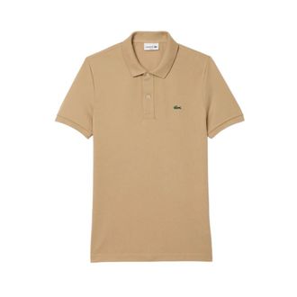 Lacoste Polo Shirts, male, Brown, Size: 2XL Beige Slim Fit Polo Shirt