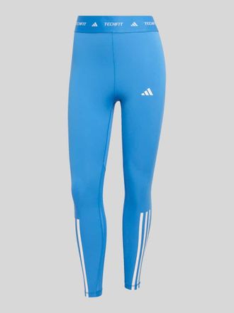 adidas Slim Fit Leggins mit Logo-Details in Blau, Gr&ouml;&szlig;e XL
