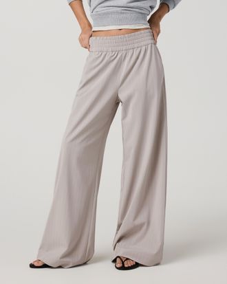 Vuori Clothing Villa Pinstripe Wideleg - Long | Suede Pinstripe | XS, Size Extra Small