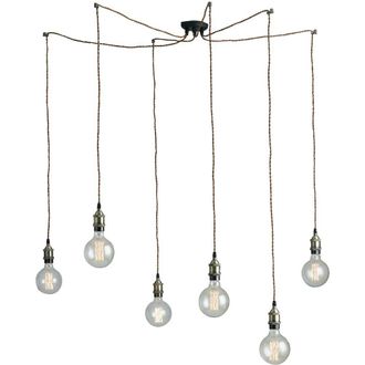 Netlighting GROOVE 6 Light Cluster Pendant Ceiling Light Copper 250cm