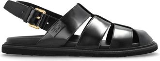 Moschino Sandalen van geborsteld kalfsleer Sportief - Heren - Sandalen - Zwart - 42 EU - Leer - Schoenen