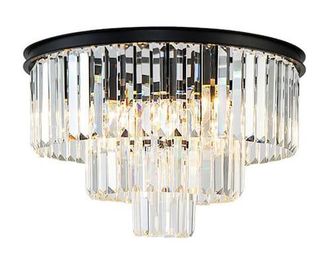 OEM Hereford Fall - L&aacute;mpara De Techo Redonda De Cristal 50 Cm