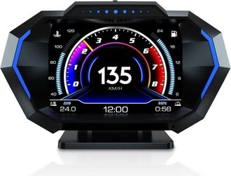 OEM Pantalla De Visualizaci&oacute;n Frontal, Obd2 + Gps + Modo De Medidor De Pendiente - Pantalla Multiling&uuml;e - Unidades Del Veloc&iacute;metro Cambiables En Mph Y Km/