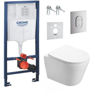 GROHE Pack Bastidor + Sat Infinitio Wc Sin Brida Fijaciones Invisibles + Placa + Panel Insonorizante Arenainfinitio - Grohe